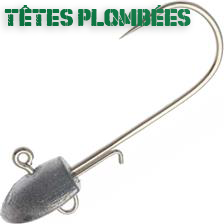 Têtes plombées pour leurres souples pas cher